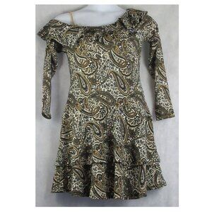 Michael Kors Women's One-Shoulder Pullover Dress, Husk Paisley Multi, Medium